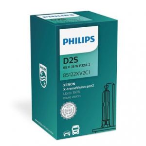 Bóng đèn pha ôtô xe hơi Philips Xenon D2S 85122 XV2 85V 35W P32D-2 C1 tăng sáng 150_, sáng vàng tiêu chuẩn 4800K