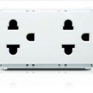 Ổ cắm đôi có nối đất LeafStyle Duplex 2P+E US-EU socket